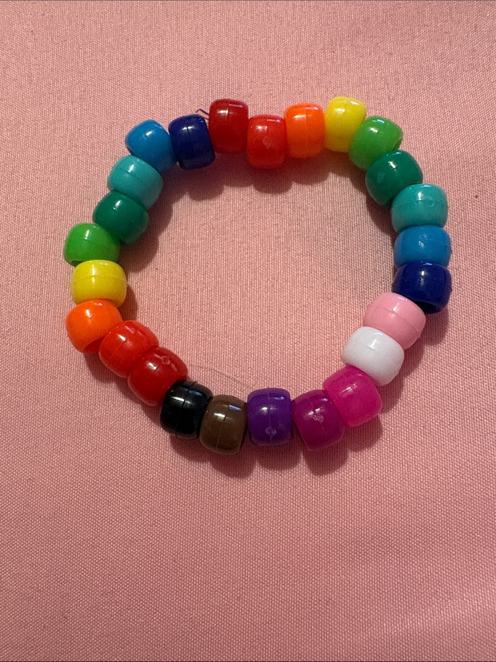 Kids Multicolor Beaded Stretch Bracelet - Rainbow Colors